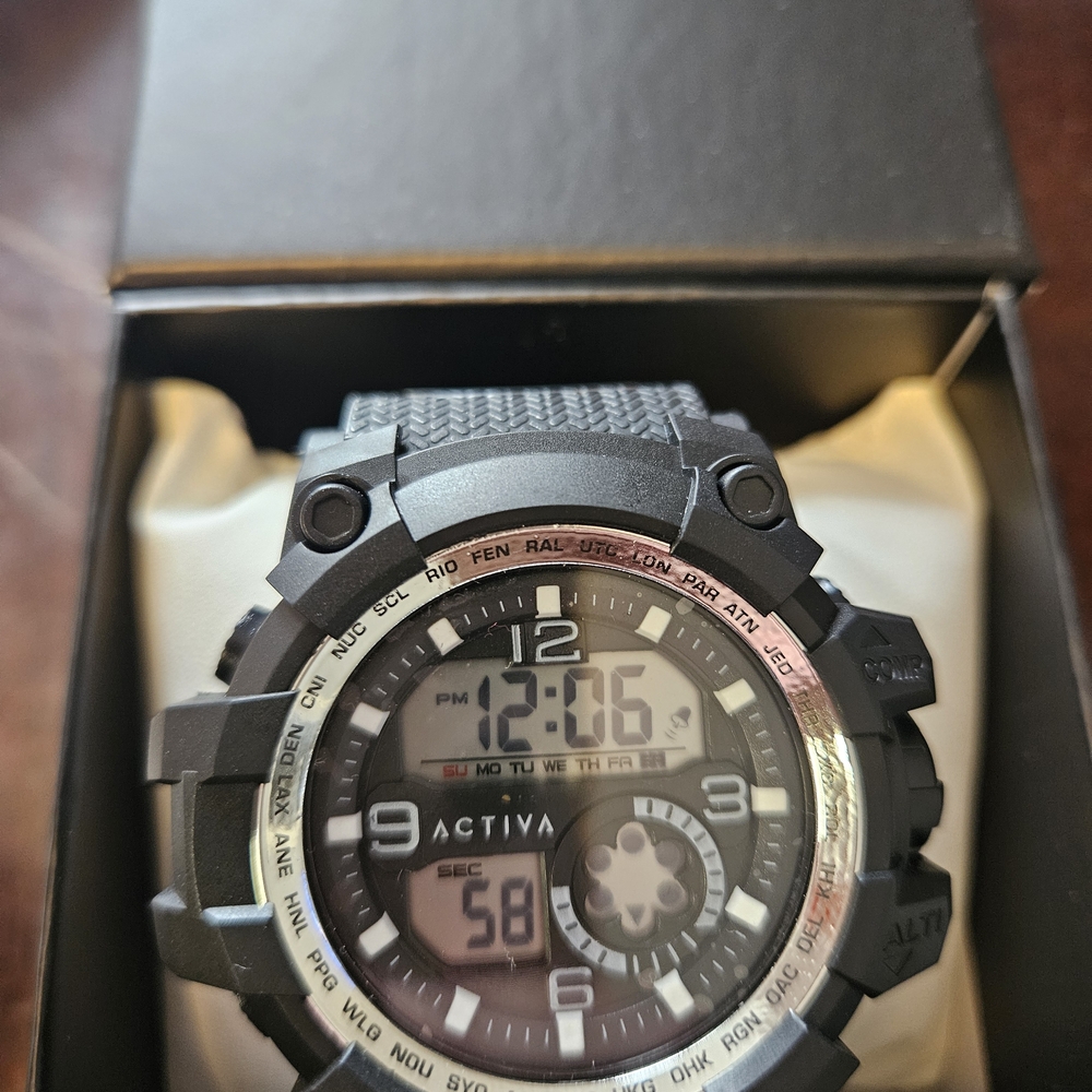 Activa Black Digital Men's Watch